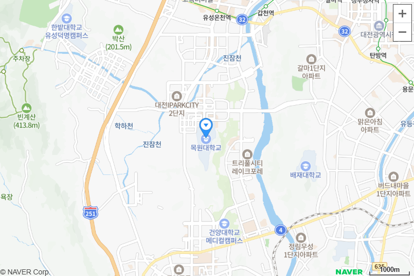 대전 목원대 지도