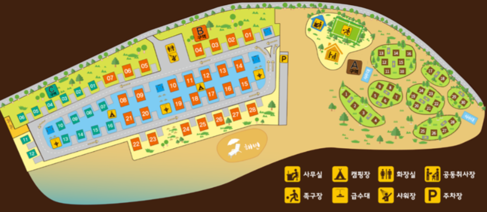 백도 오토캠핑장 안내도