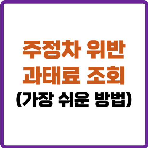 주정차 위반 과태료 조회