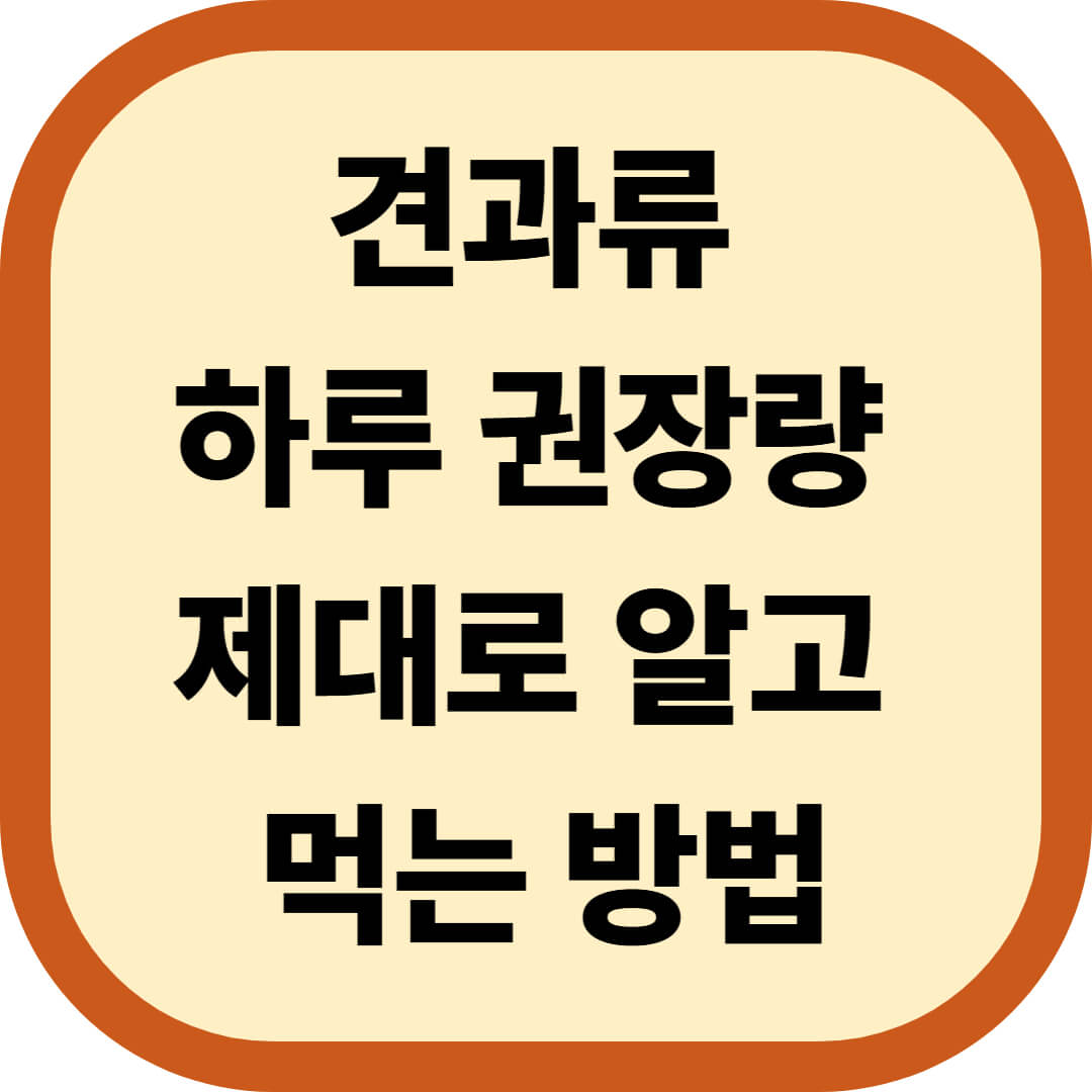견과류 하루 권장량 제대로 알고 먹는 방법