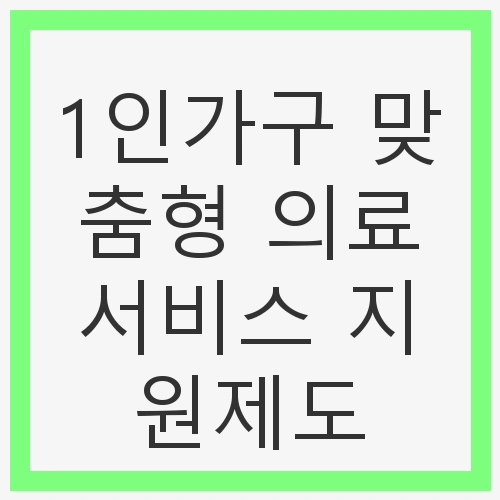 1인가구 맞춤형 의료서비스란?