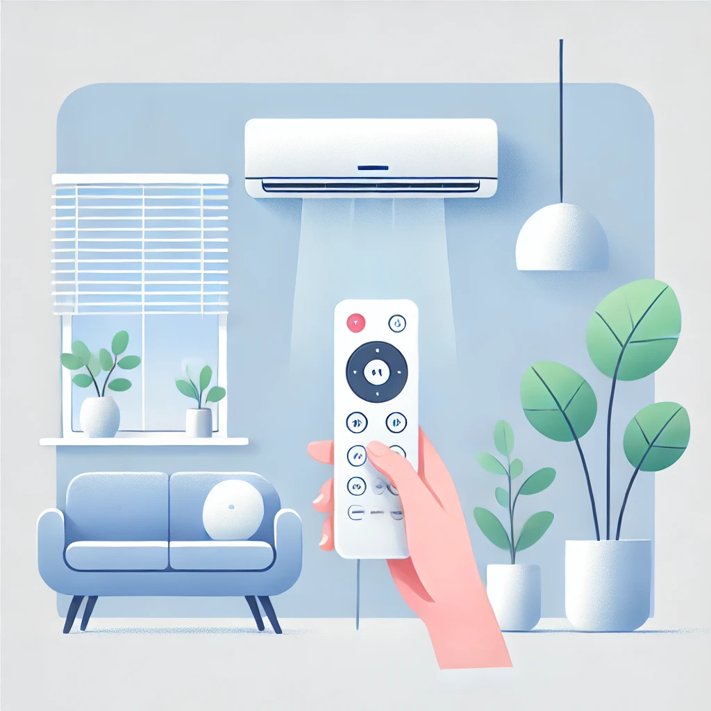 리모컨으로 작동 점검하는 장면