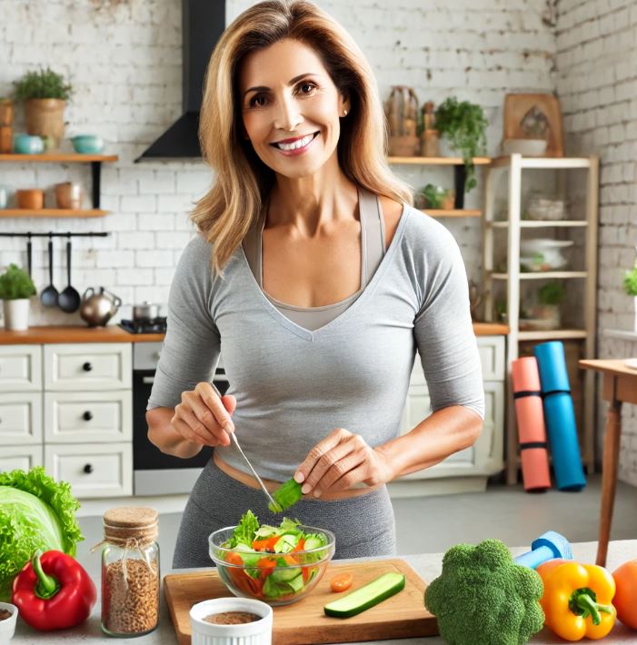 갱년기 여성이 다이어트를 위해 식단 조절