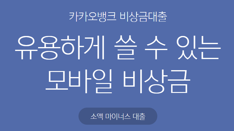 카카오 뱅크 비상금 대출 이자 한도 조건