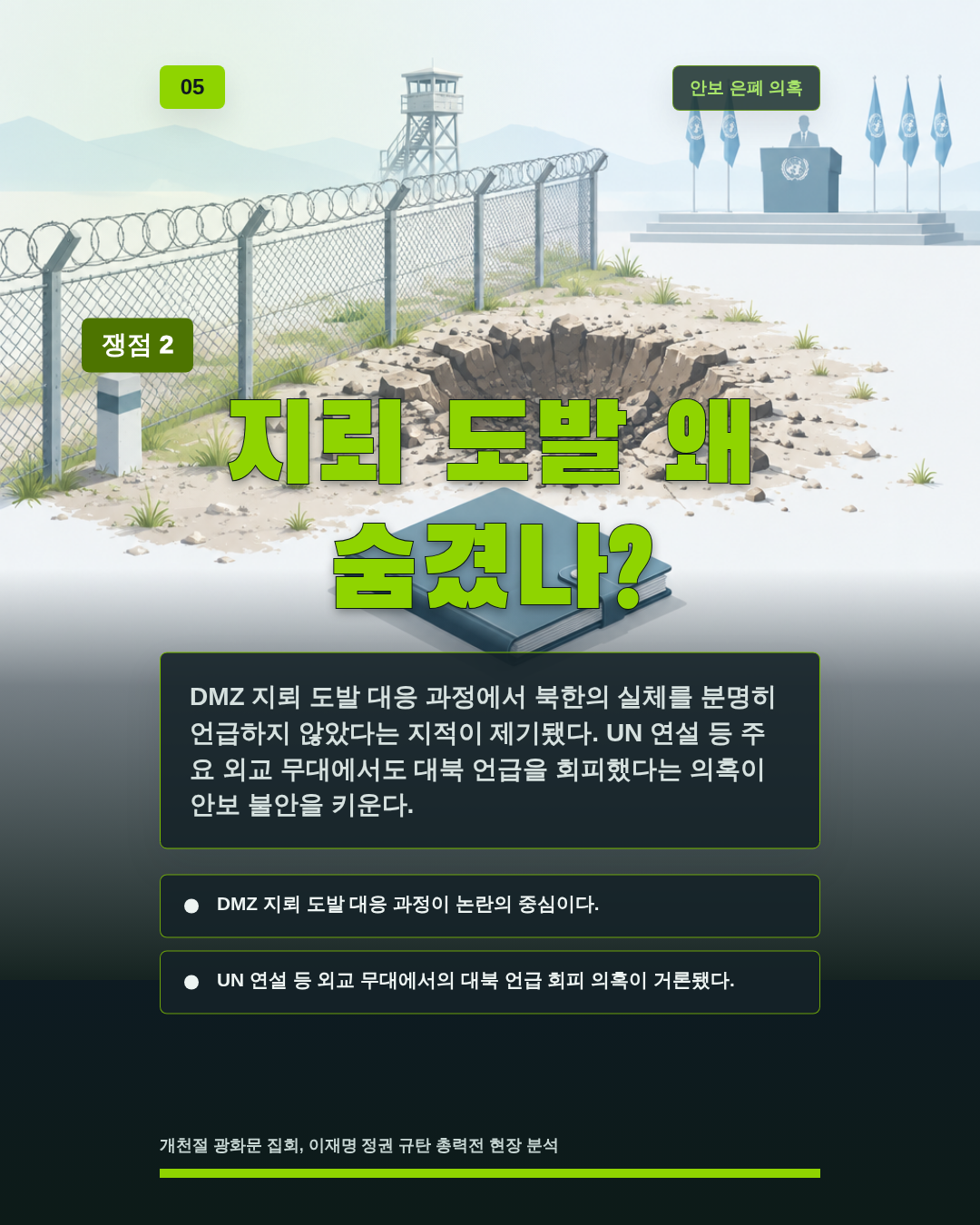 지뢰 도발 왜 숨겼나?