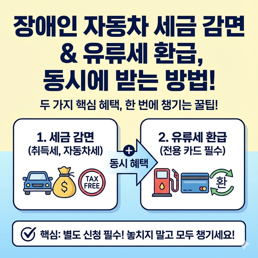 장애인 자동차 세금 감면과 유류세 환급 동시에 받는 방법