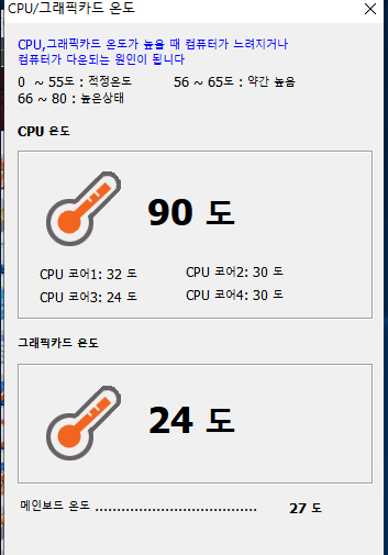 고클린 온도 측정