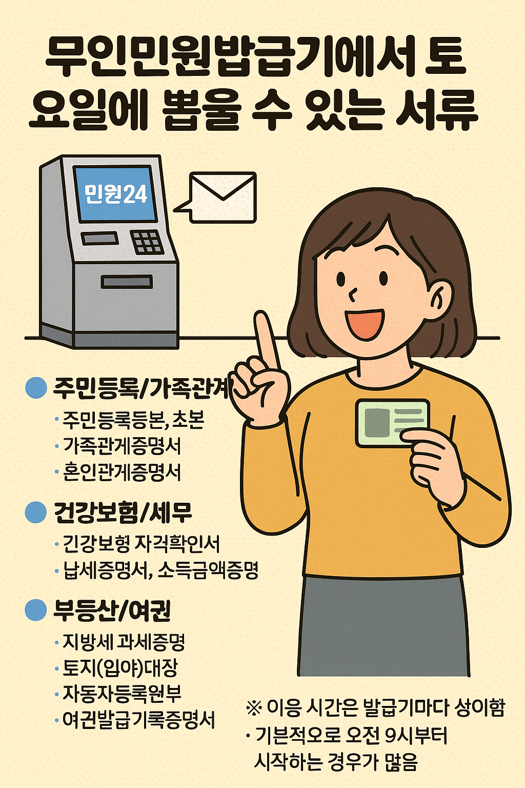 무인민원발급기에서 토요일에 뽑을 수 있는 서류 총정리