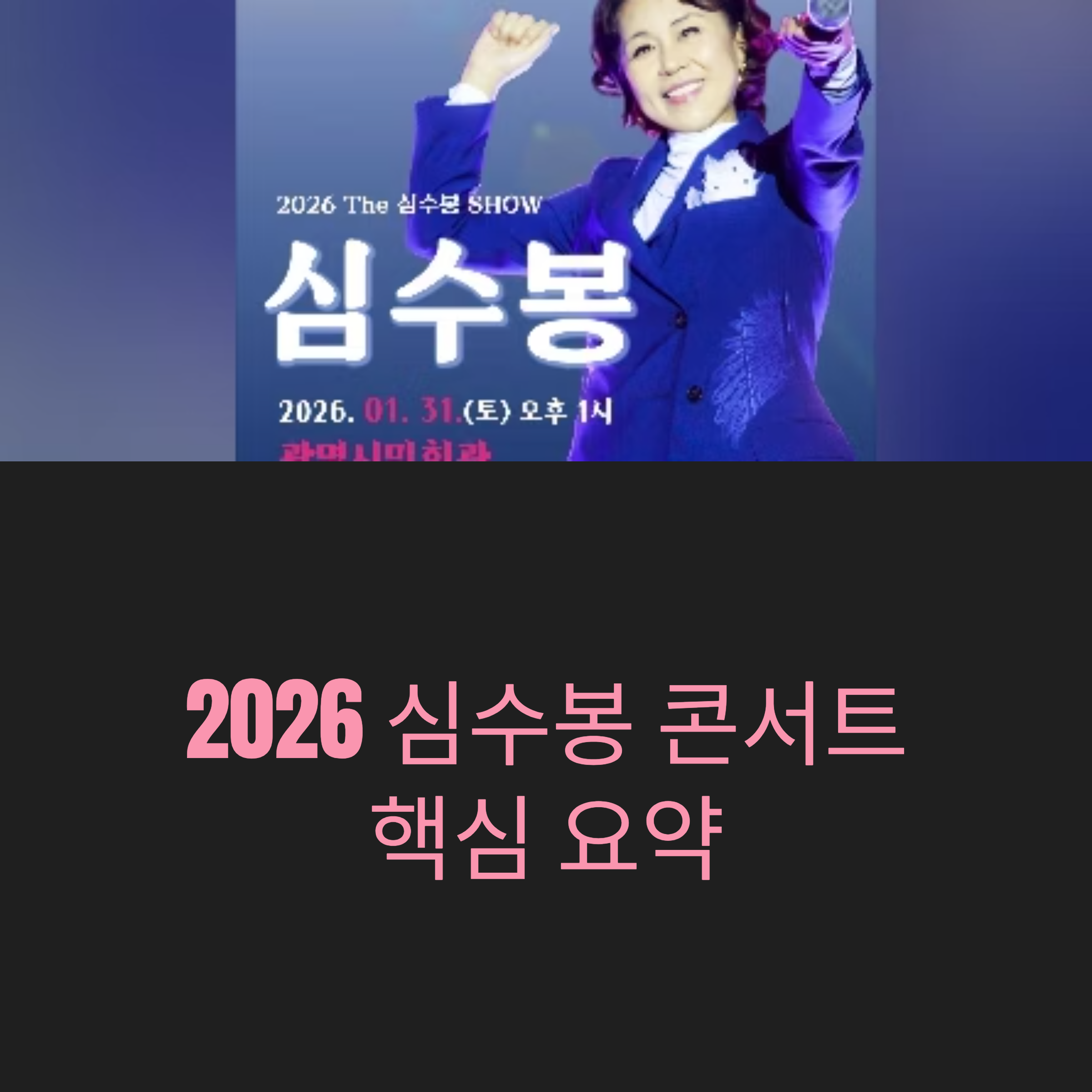 심수봉 콘서트 일정