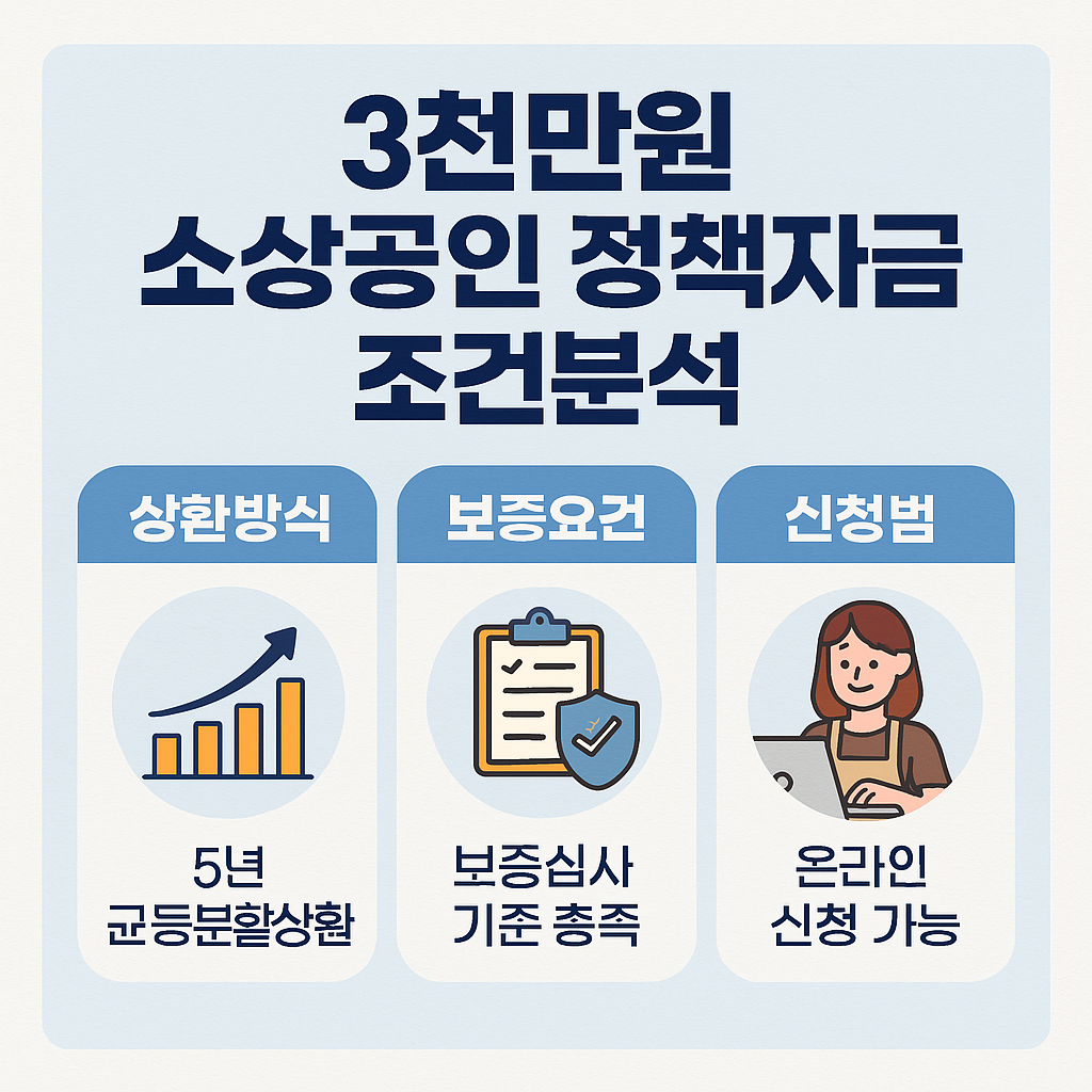 3천만원 정책자금 조건분석