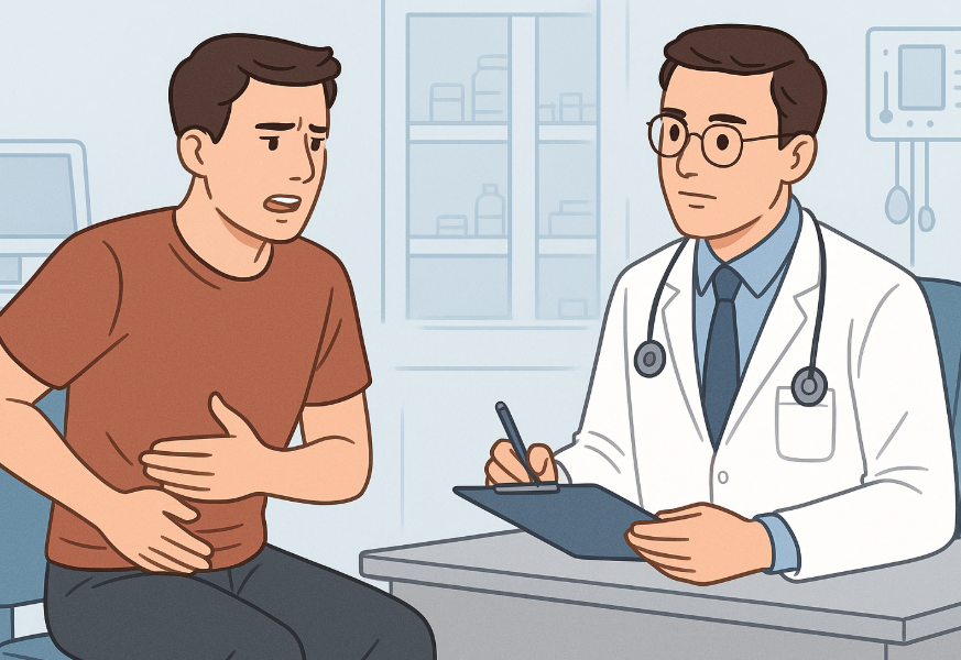 의사와 상담하는 남자