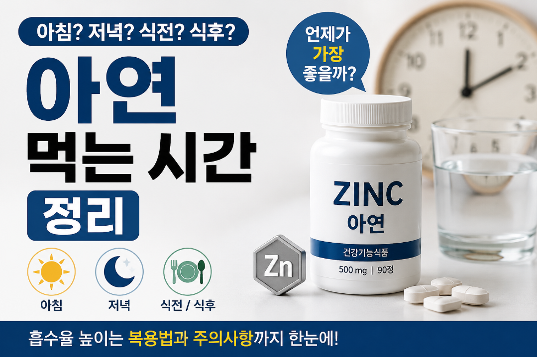 아연 먹는 시간 정리, 식전 식후 복용법까지