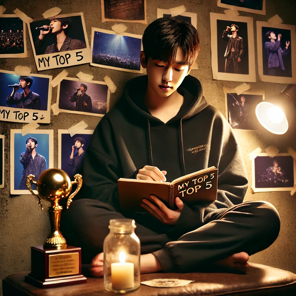 김용빈 가수가 무대 뒤에서 자신의 TOP5 명무대를 정리