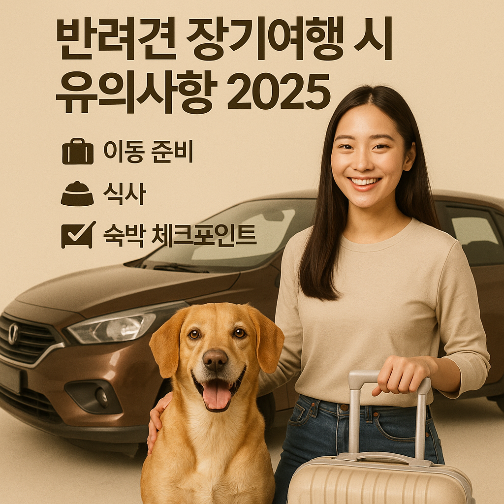 반려견 장기여행 시 유의사항 2025 | 이동 준비·식사·숙박 체크포인트