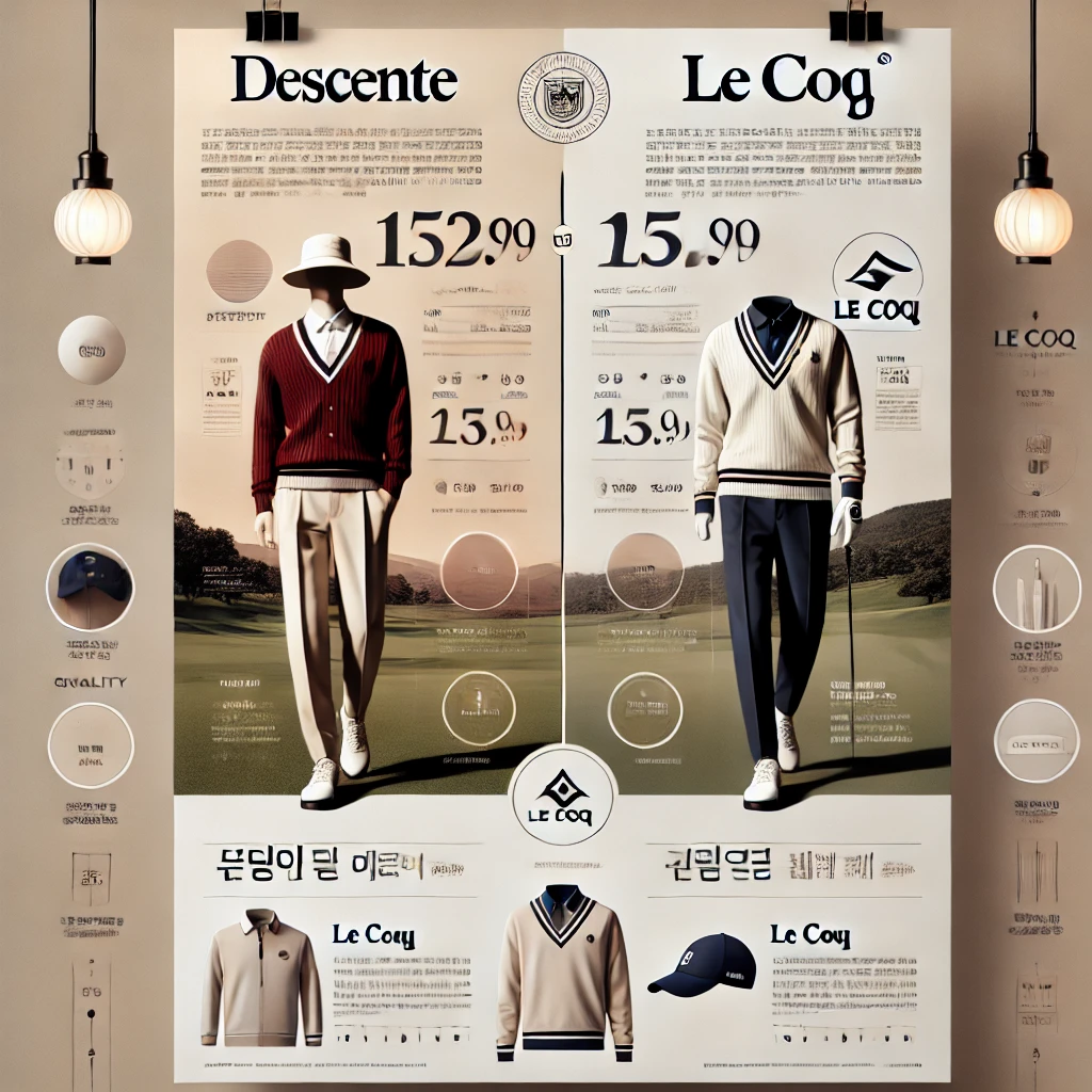 데상트 vs 르꼬끄 골프웨어, 어떤 브랜드가 가성비가 좋을까? title image