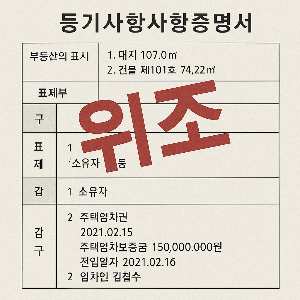 등기사항전부증명서 위조 여부 확인 