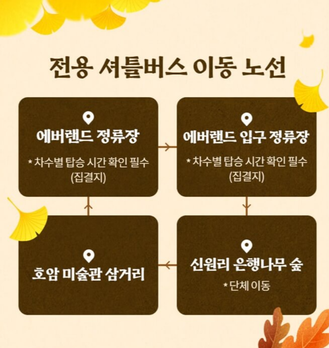 에버랜드 은행 나무 숲 예약 방법, 주차 정보