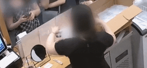 Crime scene captured on CCTV