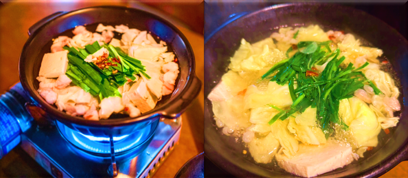 모츠나베,-대창전골이-끓고-있는-모습