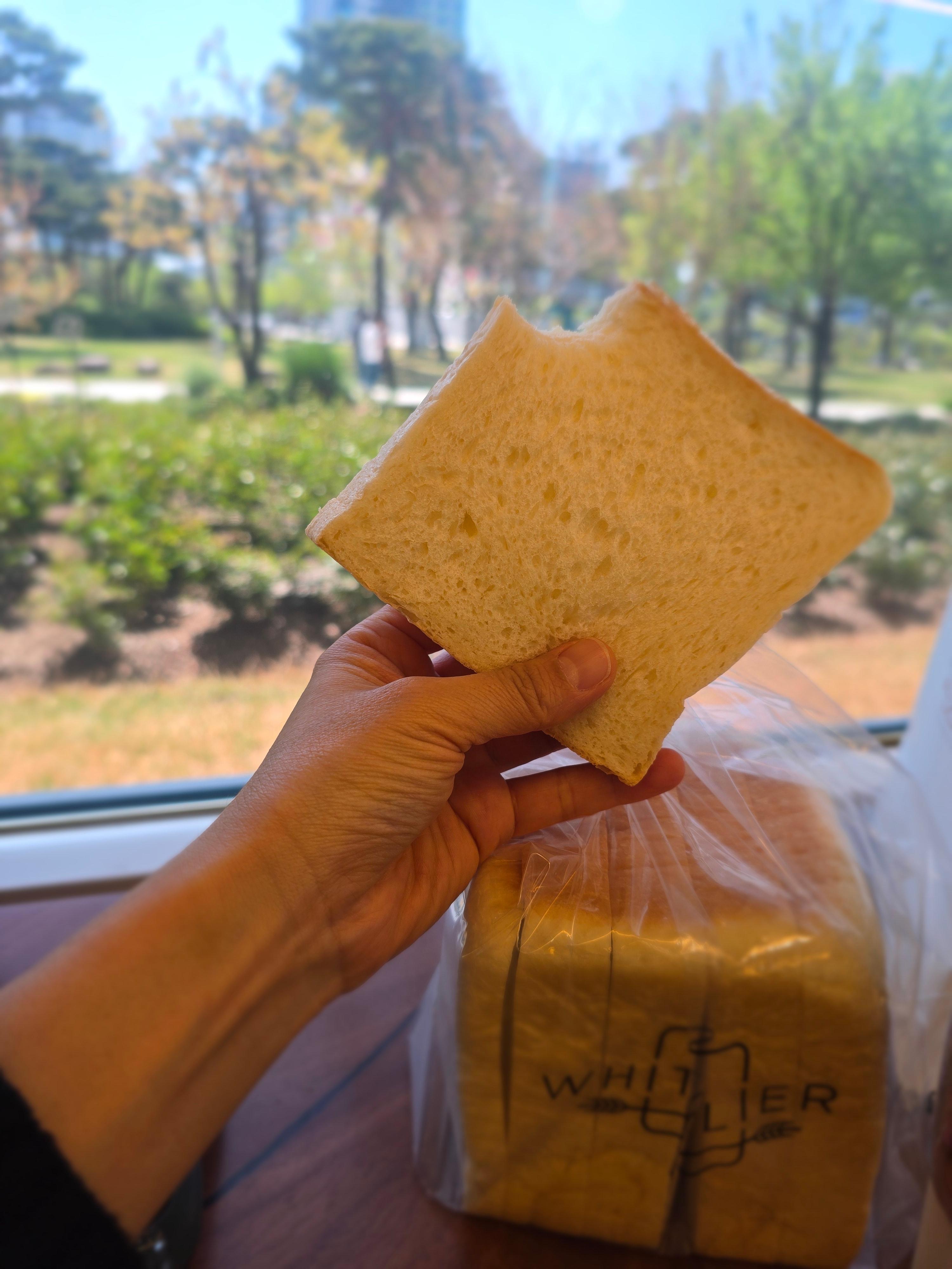 한입 베어문 화이트리에 식빵