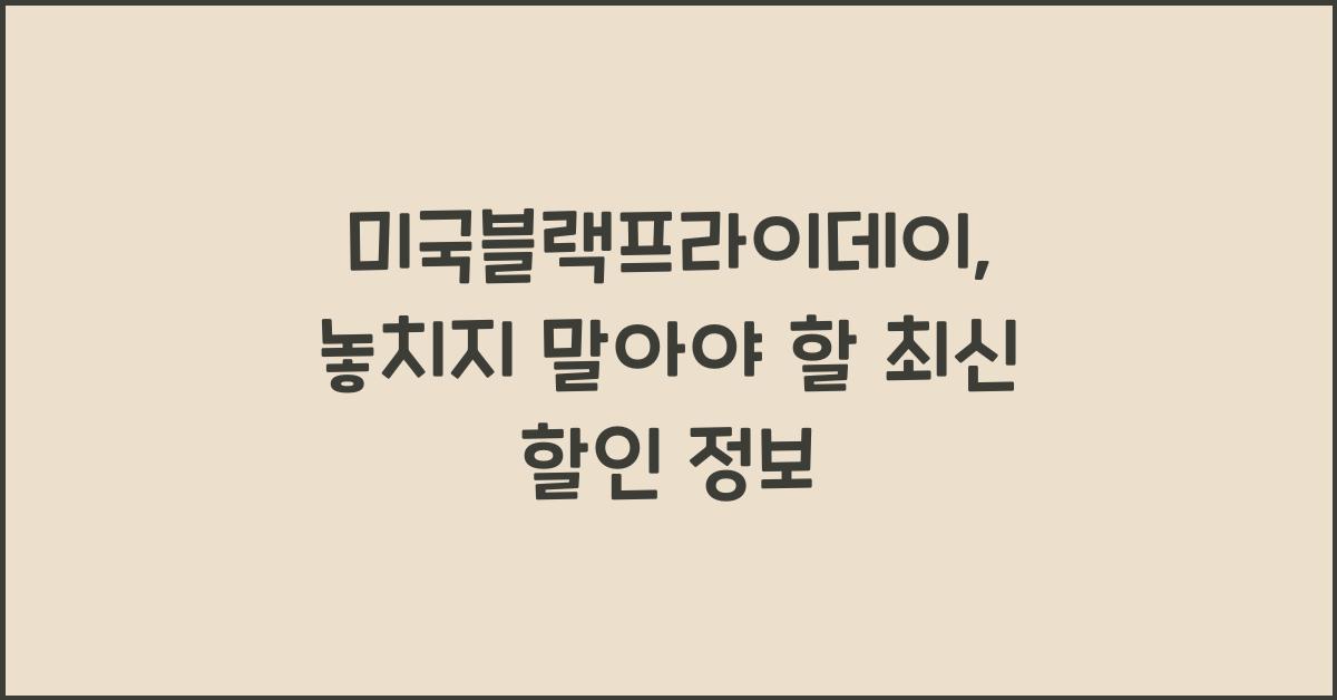미국블랙프라이데이
