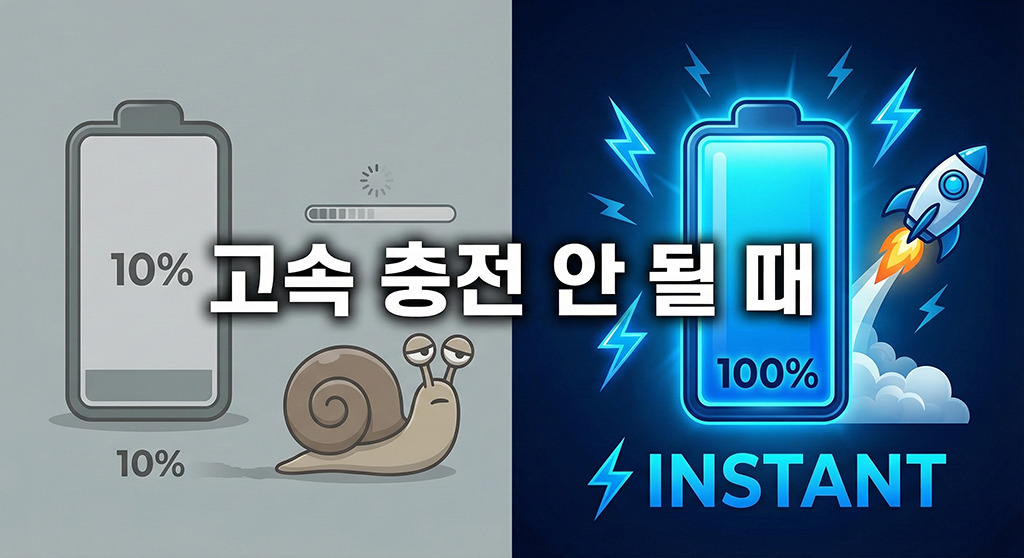 스마트폰 고속 충전 되고 안되고의 속도 차이 이미지