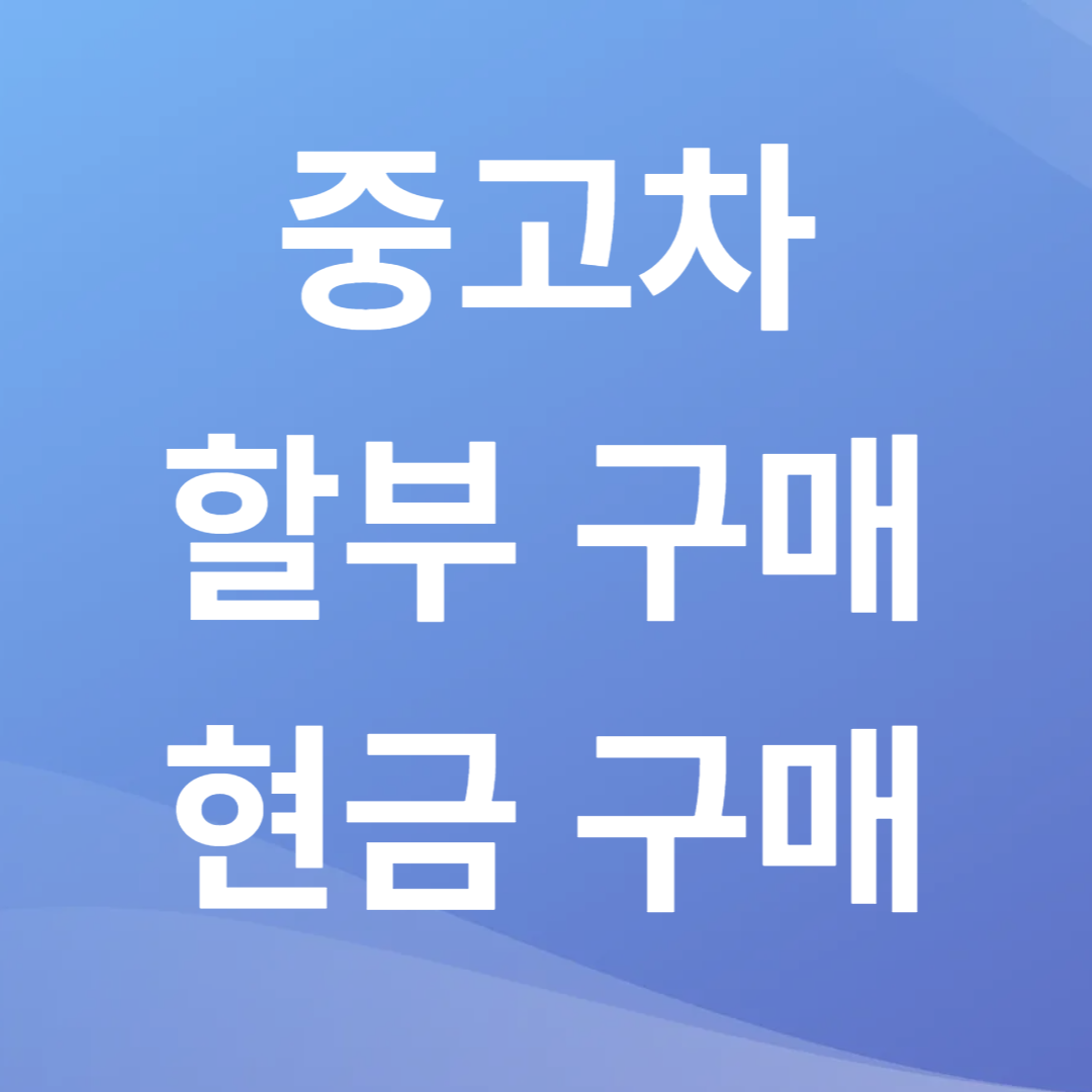 중고차 할부 구매 vs 현금 구매