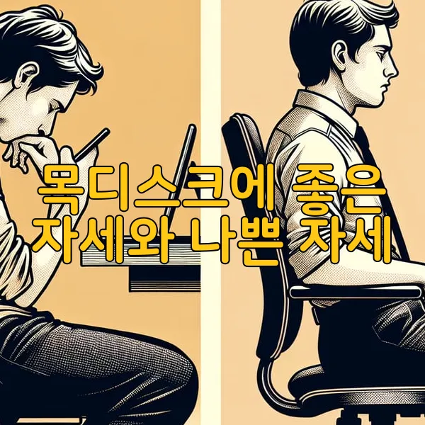 목디스크에 좋은 자세와 나쁜 자세