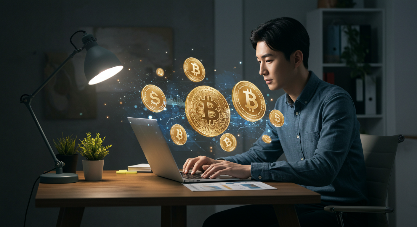 코인 매매하는 남자