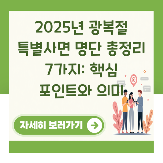 2025년 광복절 특별사면 명단 총정리 7가지: 핵심 포인트와 의미 대표 이미지