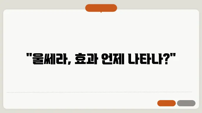 울쎄라 효과 시기