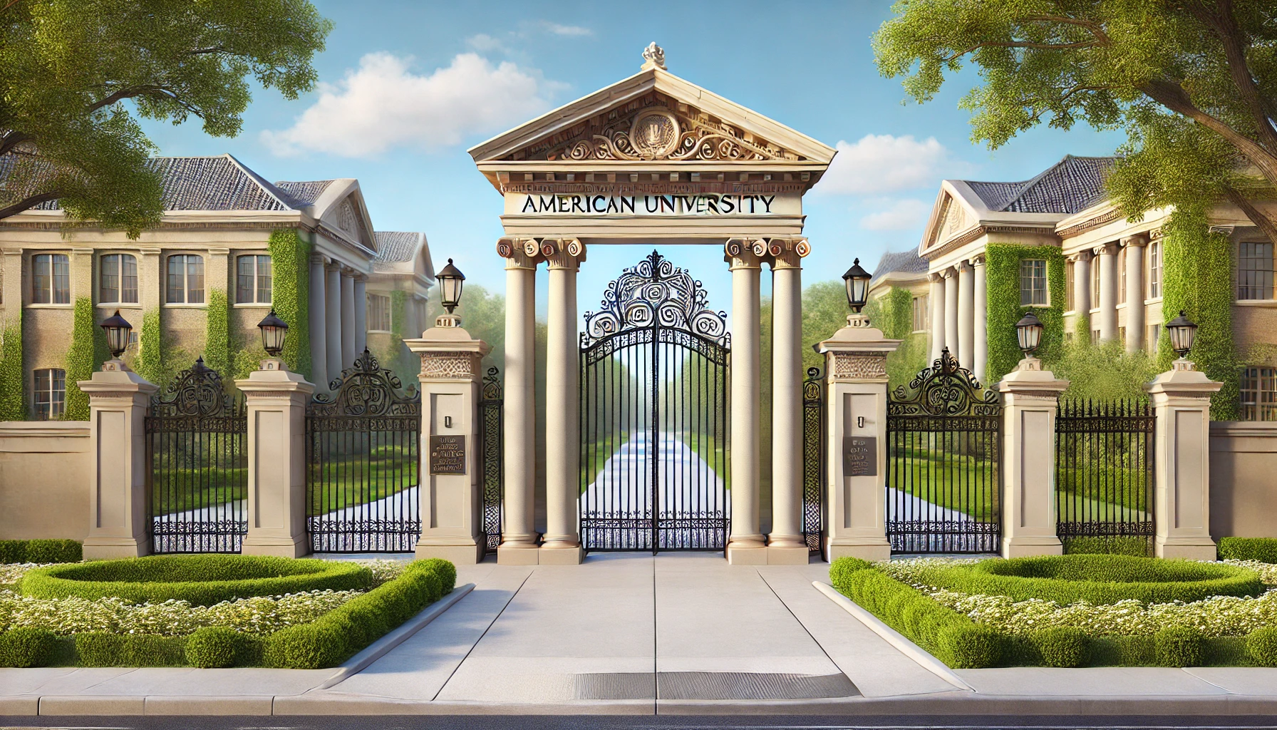 미국 대학 정문 사진