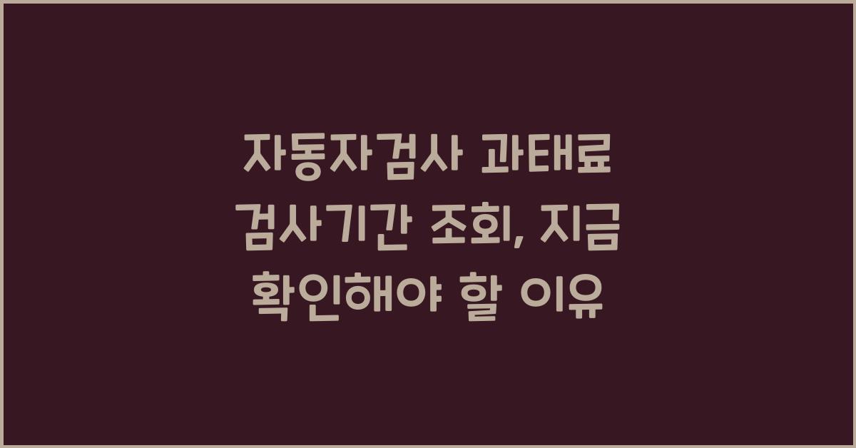 자동자검사 과태료 검사기간 조회
