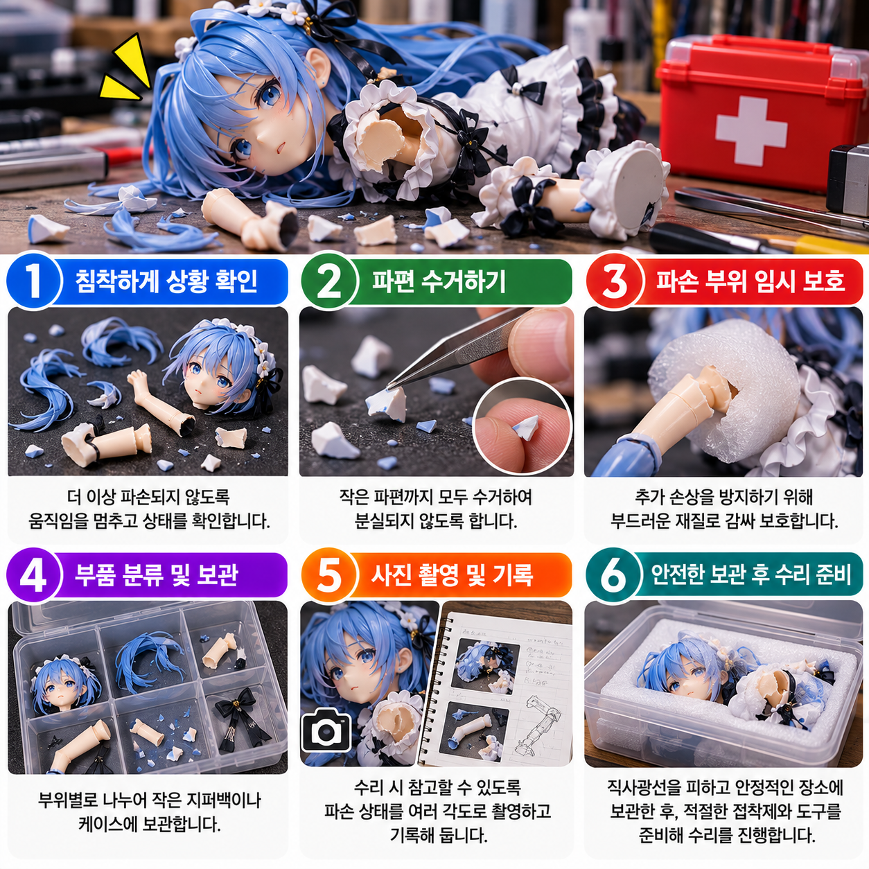 피규어 파손 시 응급 대처 방법