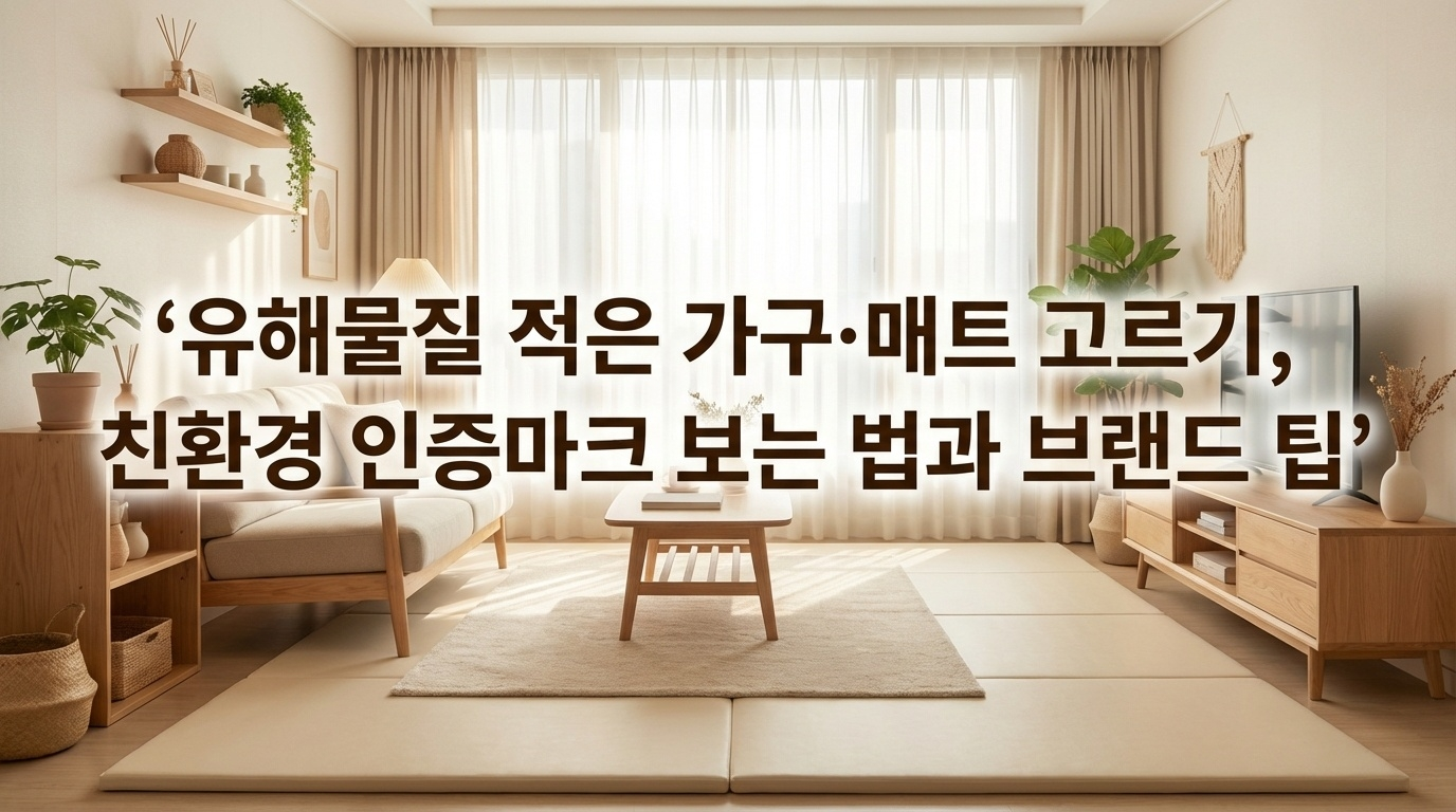 유해물질 없는 가구·매트 고르는 법! 환경표지·HB마크·CertiPUR-US 인증 완벽 해독, 포름알데히드·VOC 피하는 실전 팁, 한샘·이케아·자누스 브랜드 비교, 환기·냄새 제거 방법까지. 어린이 안전 최우선 선택 가이드