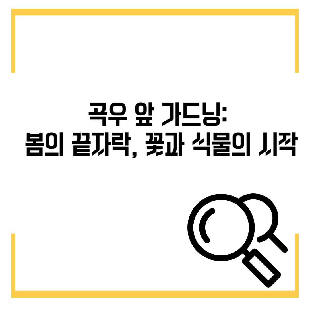 곡우 그리고 가드닝: 봄의 끝자락, 꽃과 식물의 시작