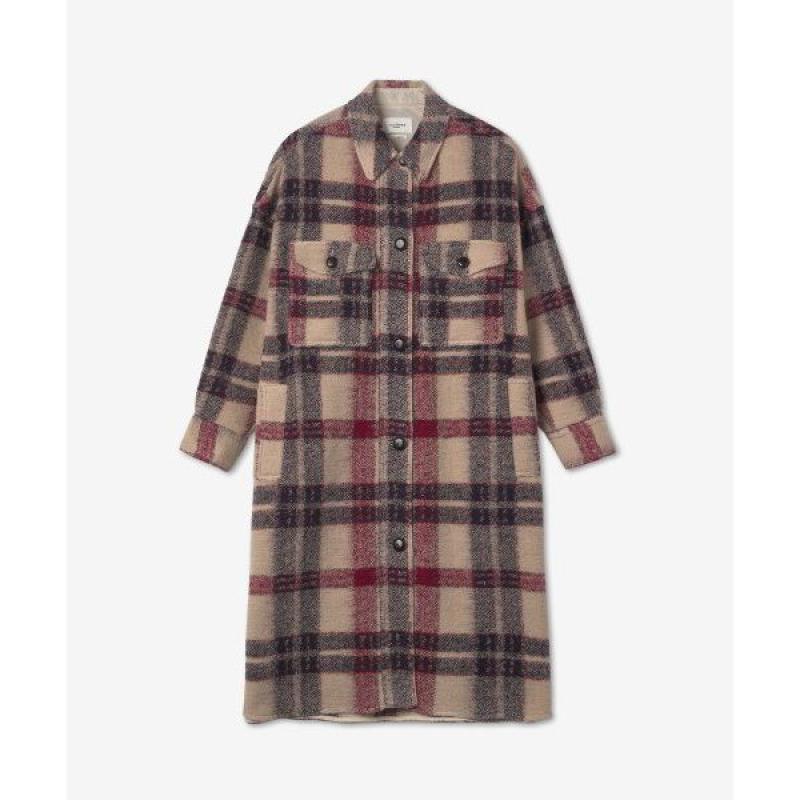 이자벨마랑 여성 폰티지 체크 코트 FONTIZI CHECK COAT MA129822A012EBYEC