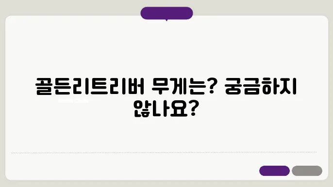 골든리트리버몸무게 알아보기