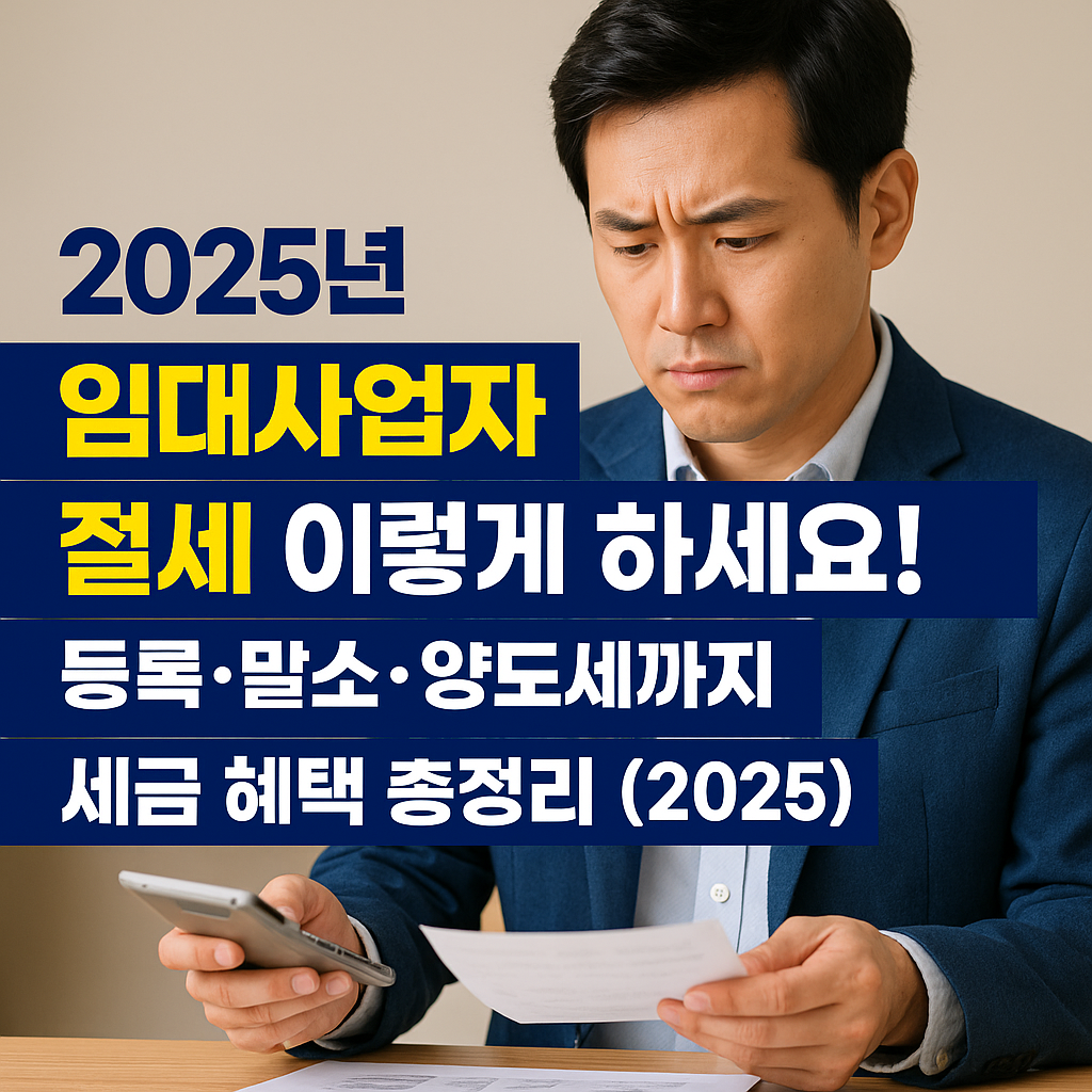 2025년 임대사업자 절세 전략 요약 이미지 - 등록, 말소, 양도세 세금 혜택 총정리