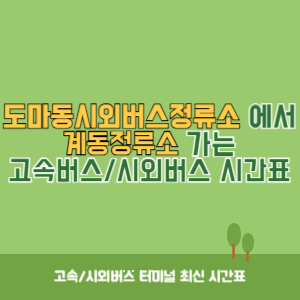 도마동시외버스정류소에서 계동정류소 가는 시외버스 시간표 최신정보