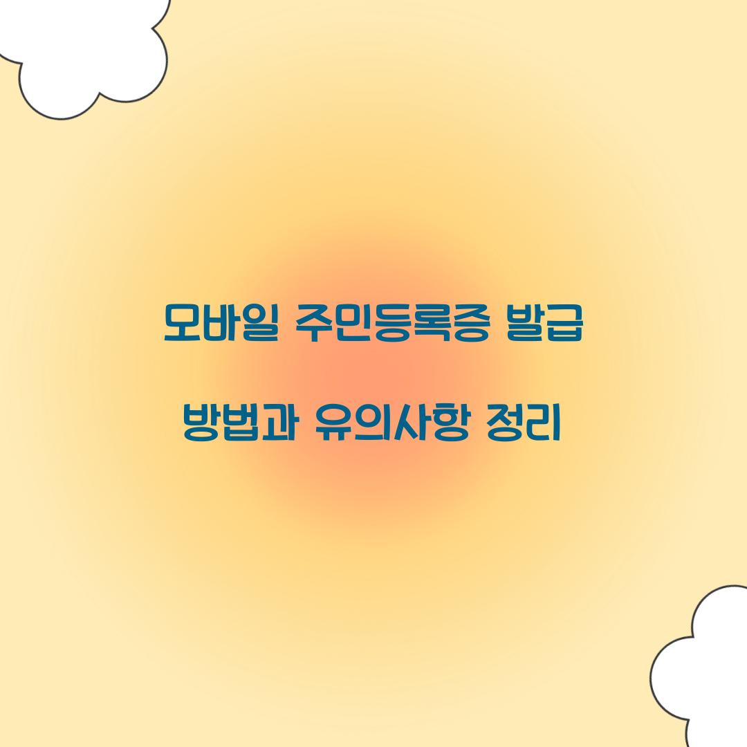 모바일 주민등록증 발급