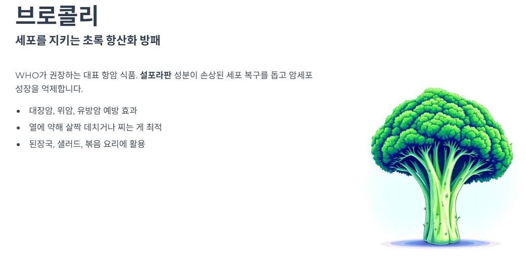 브로콜리 – 세포를 지키는 초록 항산화 방패