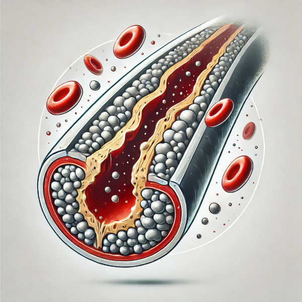 혈전이 쌓인 동맥경화 이미지