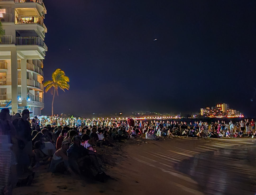 하와이 불꽃쇼 해변