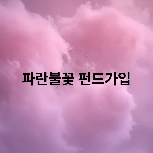 파란불꽃 펀드가입