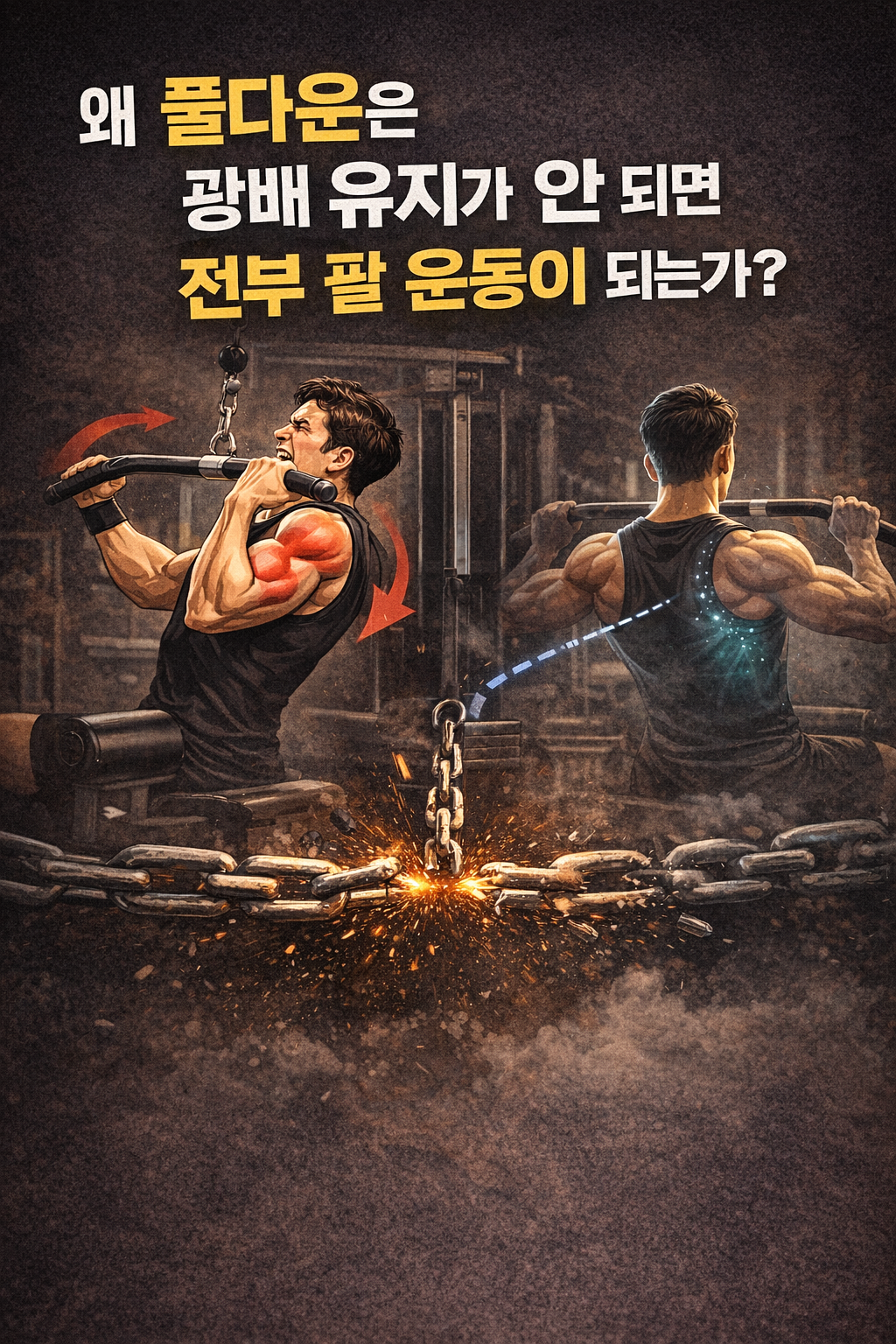 왜 풀다운은 광배 유지가 안 되면 전부 팔 운동이 되는가