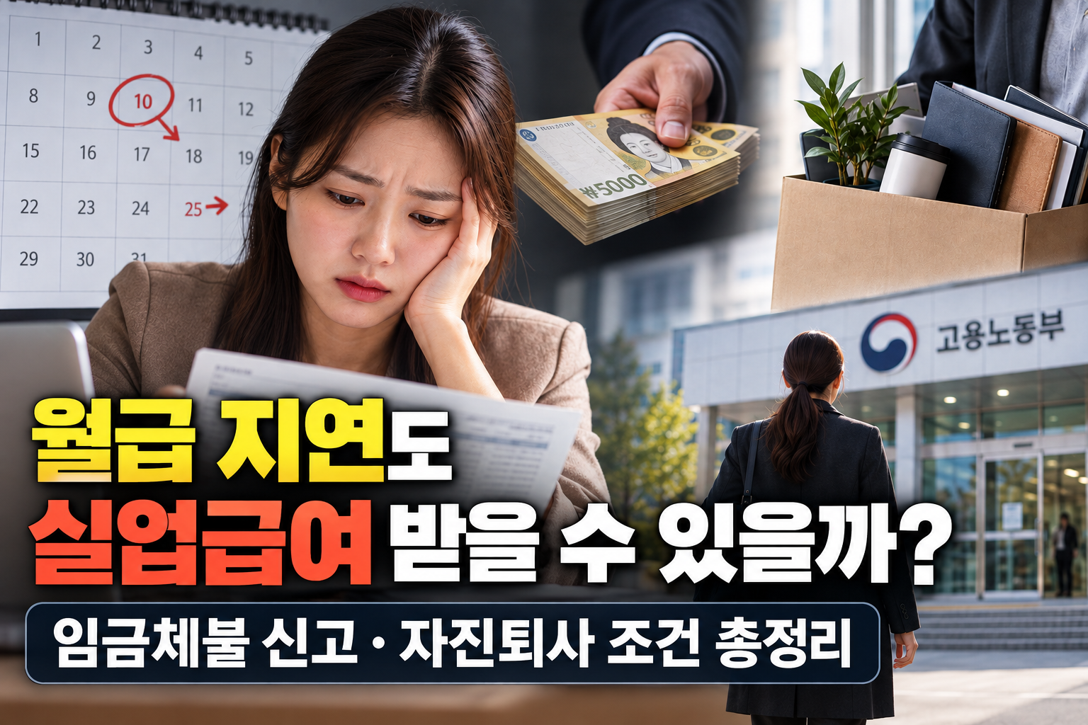 월급 지연도 실업급여 받을 수 있을까? 임금체불 신고&middot;자진퇴사 조건 총정리 관련 사진