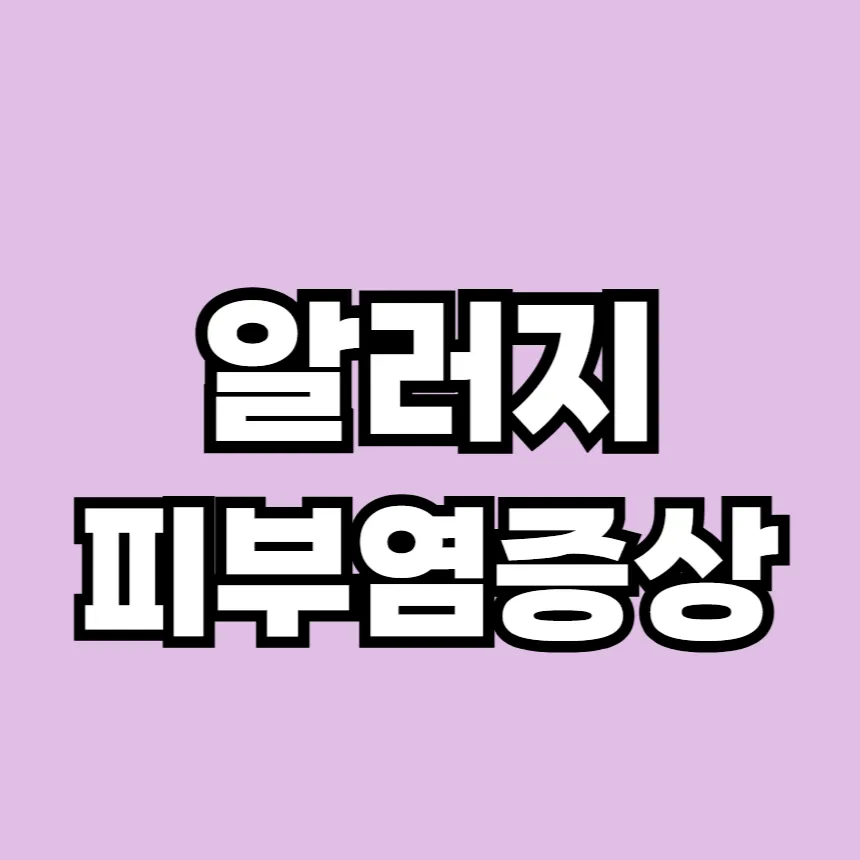 알러지 피부염 증상