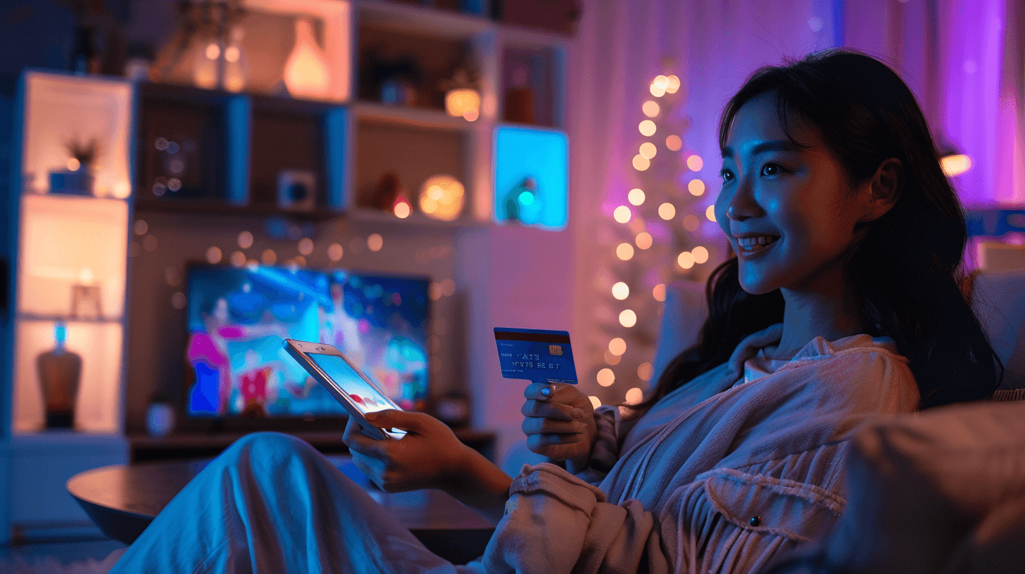 티빙을-시청중인-여성