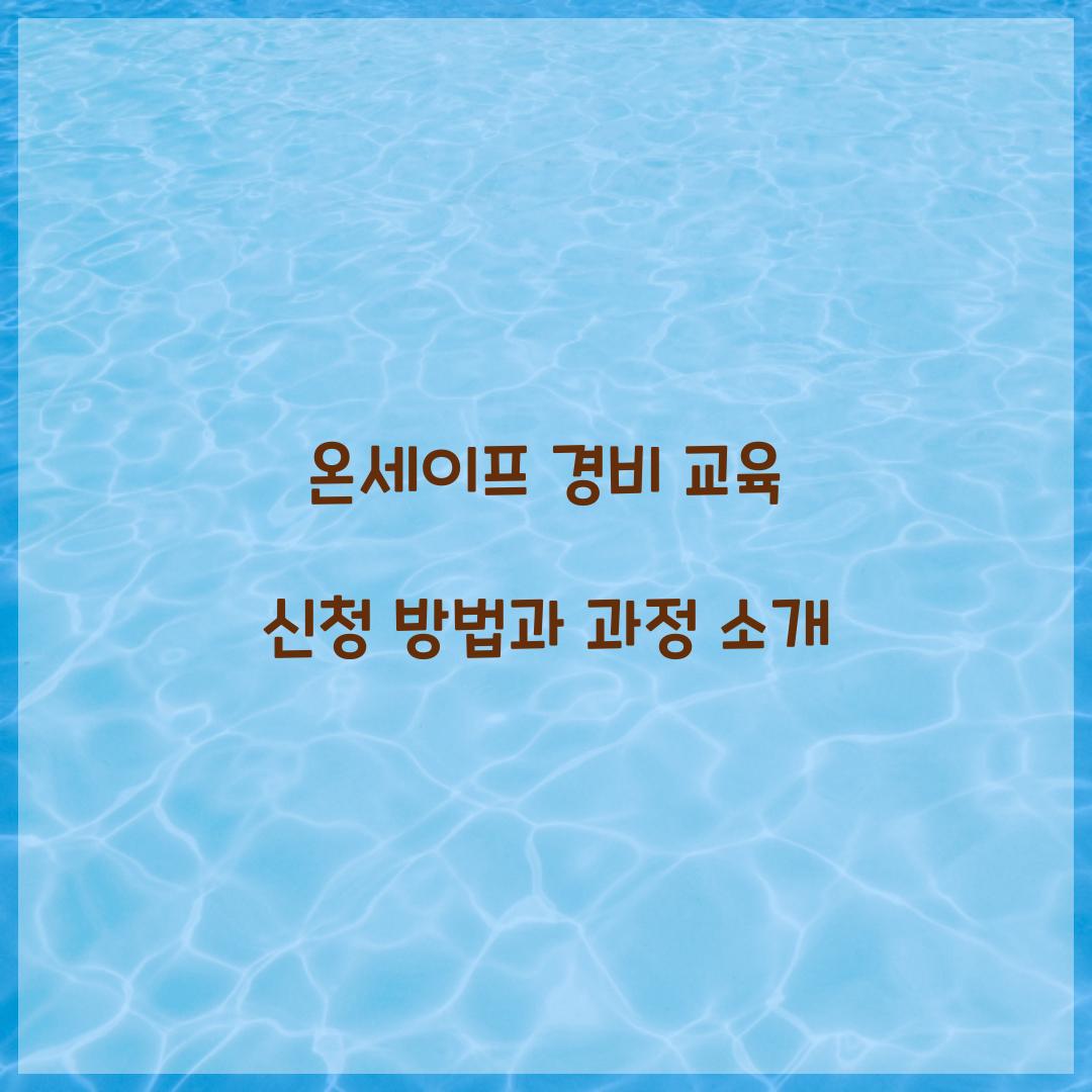 온세이프 경비 교육